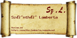 Szánthó Lamberta névjegykártya